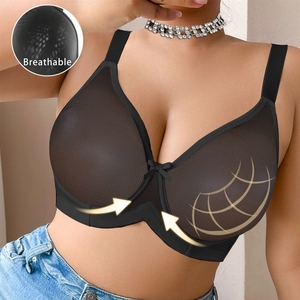 Soutien-gorge grande taille pour femmes, lingerie fine et respirante en maille, à couvrance totale, qui réduit visuellement la taille des poitrines généreuses, offre - Product Image 4