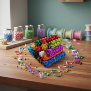 Vente en gros de nettoyeurs de tuyaux de luxe de <span class=keywords><strong>8</strong></span> mm, de haute qualité, scintillants, pour enfants, jouets créatifs à coller, kits de bricolage, Halloween, Noël - Product Image 2