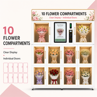 Máquina Expendedora Inteligente de Flores con 10 Puertas, Refrigerada, para Ramos Frescos, para Floristerías, Hoteles y Centros Comerciales