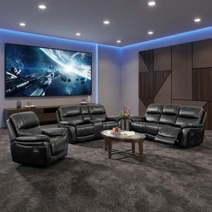 Modern Style Wholesale Recliner <b>Sofa</b> Set In Air Leather <b>For</b> Villa Living Room And Mall With European Sectional Design - Product Image 2
