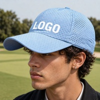 Topi Olahraga Luar Ruangan Musim Panas 6 Panel Cepat Kering dengan Logo Custom, Bernapas, Cepat Kering, Topi Baseball Trendy Tipis, Topi Matahari untuk Memancing