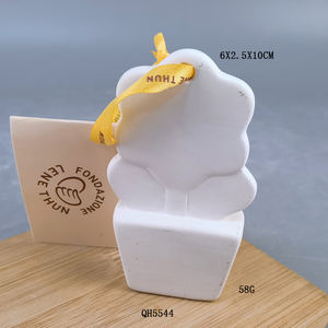 Adornos de Cerámica Esmaltada en Forma de Estrella de Nieve con Animales Blancos, Base Plana para Manualidades, Dolomita para Decoración de Fiestas Navideñas - Product Image 2