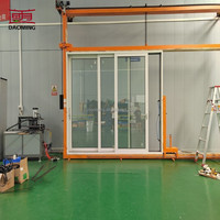 Porte patio coulissante panoramique en verre trempé sur mesure avec profilé en alliage d'aluminium et serrure de sécurité pour villa