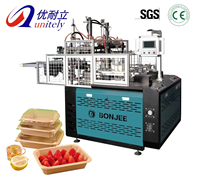 Machine automatique à grande vitesse pour boîtes octogonales, 20 à 50 pièces minimum, pour la préparation de repas, les services de livraison, l'emballage alimentaire et les fournitures de magasin.