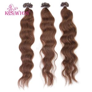 K SW WIGS Extensions de cheveux vierges à pointe en U de 18 pouces - Ondulation plage, coiffures pour soirées glamour et soirées d'hiver - Product Image 2