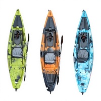 Kayak de pêche à pédales avec 4 poignées, moteur électrique de 12 pieds, bateau à rames, avec 1 pièce, support de canne à pêche