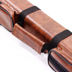 Beliebte braune PU-Leder 2B2S 4-Loch 1/2 Billard-Queue-Tragetasche zum Verkauf - Product Image 5