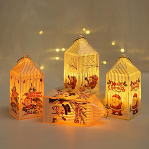 Amazon Navidad plástico linterna candelabro noche luz muñeco de nieve decoración Led Navidad linterna para escritorio - Product Image 2