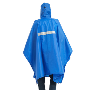 Camping Camping Green Duty Navy Blue Custom Made Rain <b>Poncho</b> with or Without Reflective Stripes - Product Image 1