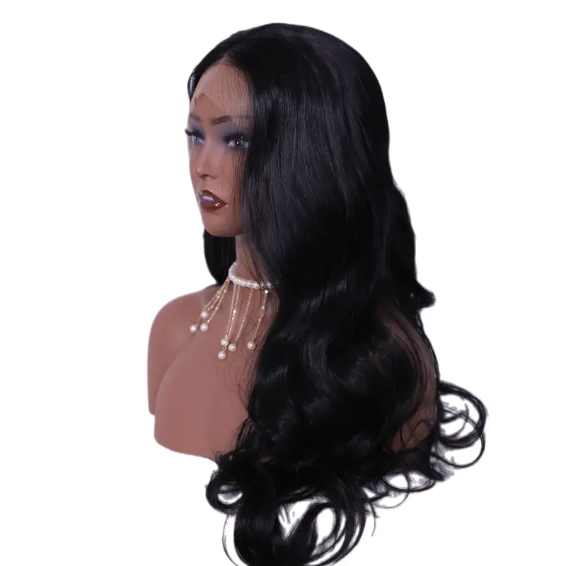 Hot Sale 13x4 Lace Front Wigs Body Wave Long Curly Synthetic Fiber Hair For Black Women