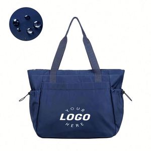 Custom <b>Navy</b> Blue Large Capacity Waterproof Tote Fashionable Portable Shoulder <b>Bag</b> for Sports Travel With Lining Handbags - Product Image 1