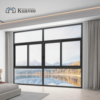 Ventanas Decorativas para Proyectos Hoteleros, Ventana Corredera de Aluminio de Tres Secciones, Puertas y Ventanas Correderas de Aluminio Resistentes al Viento