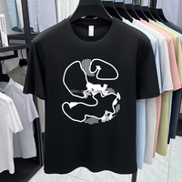 T-shirt essentiel d'été 100 % coton pour homme, motif graphique personnalisé, style streetwear, marque de créateur, manches courtes, noir