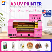 Printer UV DTF 3D A3 untuk Pencetakan Kaos dan Tabung, Head Print DX7, Semi-Otomatis, Daya Cuci Tinggi, Roll-to-Roll Non-Detachable