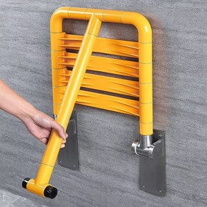 Thickness Bathroom <b>Folding</b> <b>Stool</b> 150 Kg Load Capacity Non Slip Shower Seat For Seniors Safety Armrest Support - Product Image 1