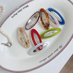 Mini Clip a presión ovalado colorido leopardo francés horquilla pasador francés horquilla para mujer - Product Image 5