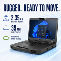 Ordinateur portable robuste industriel Getac S510, conforme à la norme MIL-STD-810H, IP53, processeur Intel Core Ultra AI, pour la fabrication
