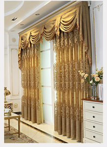Rideau d'ombrage de fenêtre européen, salon balcon villa doré fenêtre rideau tête transfrontalière - Product Image 2