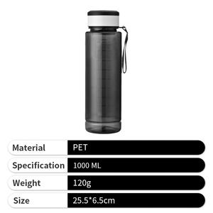 ขวดน้ำพลาสติกพิมพ์โลโก้ส่วนตัว ขนาด 1000 มล. ปลอดสาร BPA สำหรับเล่นกีฬาและกิจกรรมกลางแจ้ง - Product Image 4