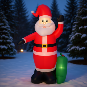 Père Noël gonflable de Noël de 2,4 m pour extérieur, décoration de jardin festive en PVC avec éclairage pour maison et jardin - Product Image 2