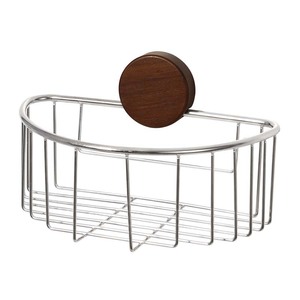 Stainless Steel Corner Storage Basket Suction Mounted Oval Bathroom Shelves For Sink And Toilet Area - Product Image 5