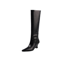 Bottes hautes en cuir véritable pour femmes, à bout pointu et talon compensé, vente en gros, directement de l'usine, chaussures d'automne et d'hiver pour femmes