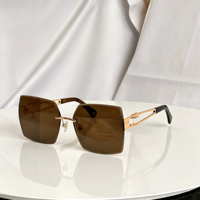 Lunettes de soleil de luxe à monture intégrale, de haute qualité, tendance, carrées, dégradées, en PC, rétro, protection UV400, pour affaires, décontractées, usage quotidien et voyage