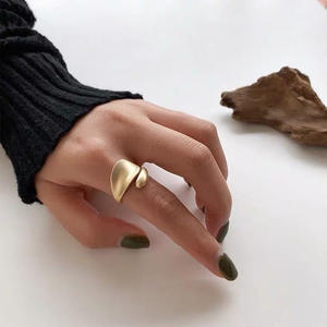 Irregular Opening Ring Ins <b>Simple</b> Geometric Gold Irregular Opening Ring Girl's <b>Jewelry</b> - Product Image 2