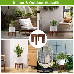 Soportes de plantas de madera para plantas de interior y <span class=keywords><strong>exterior</strong></span> Los soportes de macetas de gran tamaño son adecuados para la mayoría de las macetas de tamaño en la habitación - Product Image 6