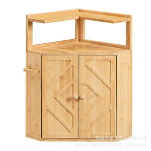 Gabinete de Esquina para Cocina de Bambú con Almacenamiento de Doble Capa, Color Madera Natural, para Uso en Encimera - Product Image 5