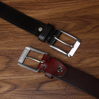 Sabuk Jeans Pria Vintage Embossing, Kulit Asli Berkualitas Tinggi, Gesper Baja Anti Karat, Sabuk Kulit untuk Pria, Sabuk Kulit Sapi Asli, Fashion