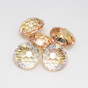 HanYu 20PCS/Bag Batu Permata CZ Campuran Warna Mistik Bi-Color 5A <span class=keywords><strong>Cubic</strong></span> <span class=keywords><strong>Zirconia</strong></span> Potongan Kembang Api Bulat untuk Pembuatan Perhiasan DIY - Product Image 3