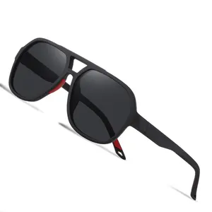 Elastic Subtle Texture Sunglasses Solid Quality Shades Double Bridge Sunglasses 2024 Custom Cycling Sunglasses For Men