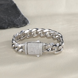 OUGEPHELI 16mm Hip Hop Iced Out CZ Zircon Collar De Candena Cubana Eslabones Cubano Collar Miami Cuban Link Chain - Product Image 2