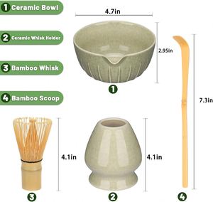 Ensemble cadeau matcha personnalisé en gros avec emballage et accessoires, fouet en bambou et bol en céramique, ensemble de fouets à matcha pour les outils à thé - Product Image 2