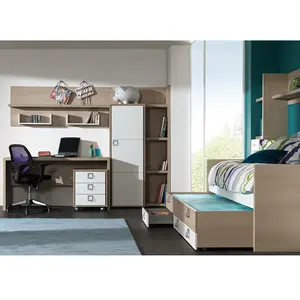 الجملة الحديثة نمط سرير طابقي للأطفال مع مكتب 20BWB038 سرير ثنائي الأسطح