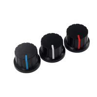 10PCS Kenop Dua Warna 24*15mm Tutup Pengatur Volume Kecil Batang Bunga 6mm Setengah Poros Amplifier Audio Potentiometer Cap