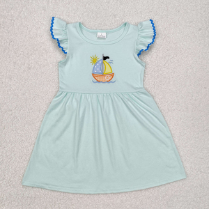 Vestido de Verano para Bebés y Niñas Pequeñas, Diseño Bordado Informal, Mangas Cortas - Product Image 4