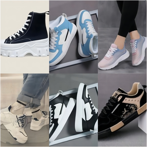 Chaussures de course épaisses pour femmes, légères et respirantes, de haute qualité, fabriquées en Chine, étiquette coupée, stock en gros, d'occasion - Product Image 5