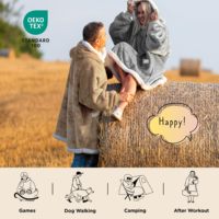 Vente en gros Couverture portable à capuche Sherpa Couverture à capuche comme cadeau pour maman Femmes Petite amie Enfants Couverture sweat confortable