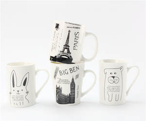 Taza de café de té de cerámica blanca de América del Sur de Europa nórdica con edificios famosos Torre inclinada Pisa Big Ben viene caja de regalo - Product Image 4