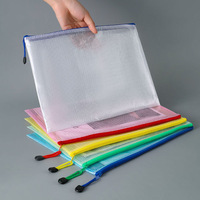 Pochette à fermeture éclair en PVC transparent avec poches en maille, format personnalisé B4 B5 B6 B8 A6 A5 A4 A3, pour reçus, factures, documents, organiseur de dossiers