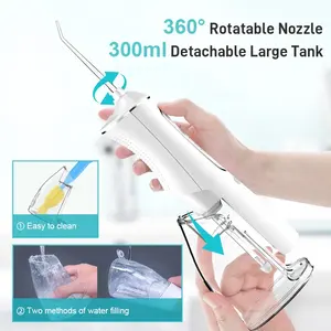 300ml Electric Portable Dental USB Oral Irrigator Waterfloss Teeth Dental Water Flosser Teeth Cleaning