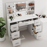 Vente en gros d'usine, coiffeuse avec prise USB et lumière à 3 modes de luminosité réglable