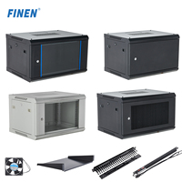 Rak Server Data IT Nas 4U 6U 9U Kabinet Jaringan Terpasang di Dinding