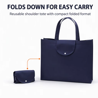 Sac fourre-tout pliable personnalisé en RPET laminé non tissé avec bandoulière, écologique et recyclé, vente en gros