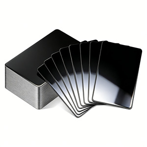 Tarjeta de Visita Metálica Ultrafina de 0.8mm con Logotipo Personalizado, Tarjeta Metálica Negra, Mini Tarjeta de Visita, Grabado Láser, Tarjeta de Membresía, Tarjeta de Regalo - Product Image 1