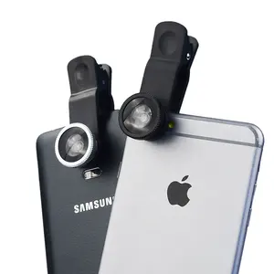 Kit d'objectif universel pour caméra HD pour téléphone, accessoire 3 en 1, à Clip, œil de poisson à 180 degrés + grand Angle 0,65x + objectif Macro 10X