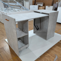 Bureau d'ordinateur pliable avec étagère cachée Design peu encombrant Table d'étude extensible