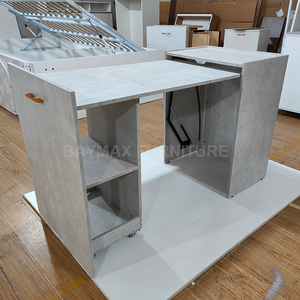 مكتب كمبيوتر قابل للطي مع تصميم مخفي موفر للمساحة مع رف للكتب والدراسة قابلة للتمديد - Product Image 5